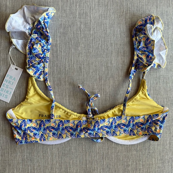 Frankie's Bikinis Birdie Ruffle Top + Ziggy Bottom (size L) NWT - Picture 7 of 9